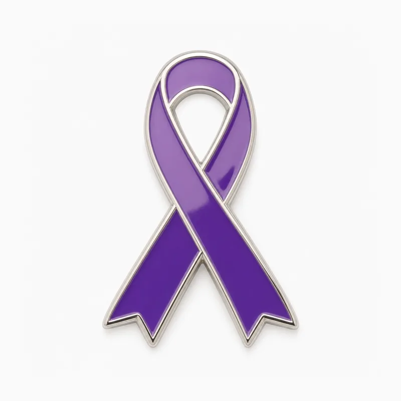Pin de lazo morado para la concientización sobre el Alzheimer